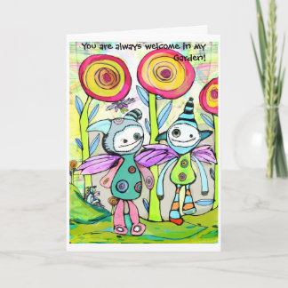 Friends in a Pixie Garden Karte