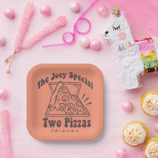 FRIENDS™ | Joey Pizza Quote Pappteller (Party)