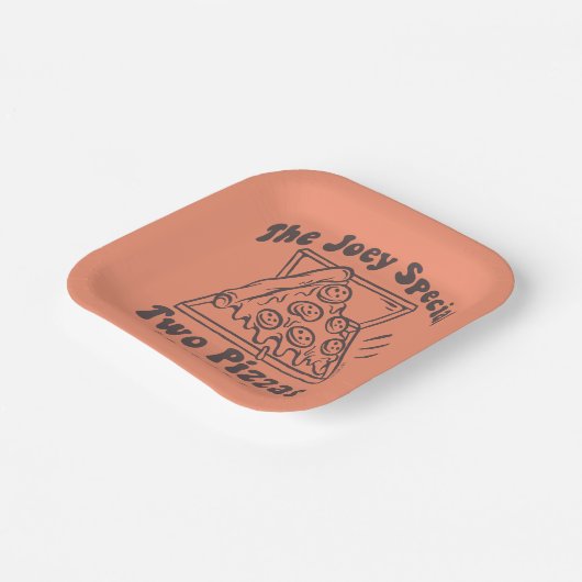 FRIENDS™ | Joey Pizza Quote Pappteller (Gewinkelt)