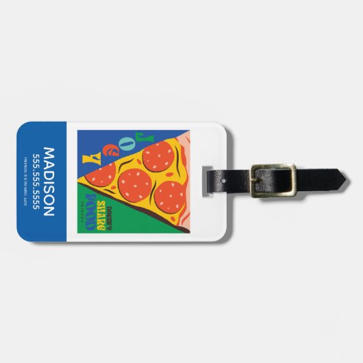 FRIENDS™ | Joey teilt Essen nicht - Pizza Graphic Gepäckanhänger (Vorderseite horizontal)