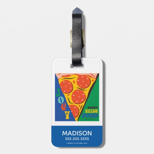 FRIENDS™ | Joey teilt Essen nicht - Pizza Graphic Gepäckanhänger (Rückseite vertikal)
