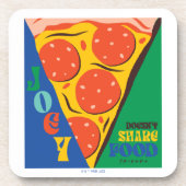 FRIENDS™ | Joey teilt Essen nicht - Pizza Graphic Getränkeuntersetzer (Vorderseite)