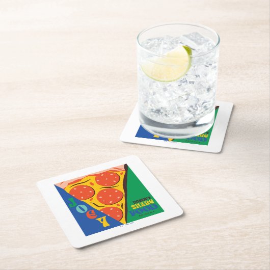 FRIENDS™ | Joey teilt Essen nicht - Pizza Graphic Rechteckiger Pappuntersetzer (Vor Ort)