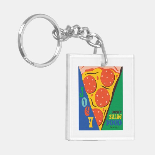 FRIENDS™ | Joey teilt Essen nicht - Pizza Graphic Schlüsselanhänger (Vorderseite links)