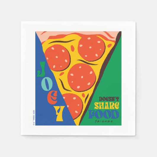 FRIENDS™ | Joey teilt Essen nicht - Pizza Graphic Serviette (Vorderseite)