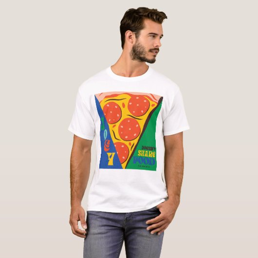 FRIENDS™ | Joey teilt Essen nicht - Pizza Graphic T-Shirt (Vorne ganz)