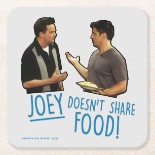 FRIENDS™   Joey teilt Essen nicht! Rechteckiger Pappuntersetzer