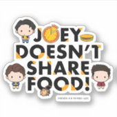 FRIENDS™ | Joey teilt Food Chibi nicht Aufkleber (Vorderseite)
