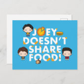 FRIENDS™ | Joey teilt Food Chibi nicht Einladungspostkarte (Vorne/Hinten)