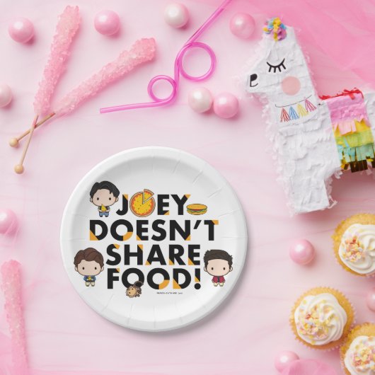 FRIENDS™ | Joey teilt Food Chibi nicht Pappteller (Party)