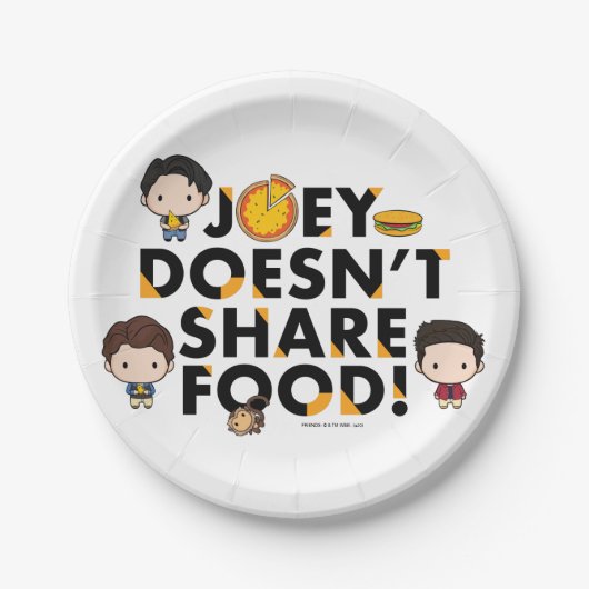 FRIENDS™ | Joey teilt Food Chibi nicht Pappteller (Vorderseite)
