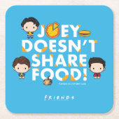 FRIENDS™ | Joey teilt Food Chibi nicht Rechteckiger Pappuntersetzer (Vorderseite)