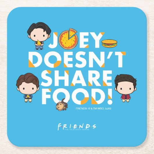 FRIENDS™ | Joey teilt Food Chibi nicht Rechteckiger Pappuntersetzer (Vorderseite)