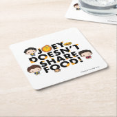 FRIENDS™ | Joey teilt Food Chibi nicht Rechteckiger Pappuntersetzer (angewinkelt)