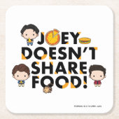 FRIENDS™ | Joey teilt Food Chibi nicht Rechteckiger Pappuntersetzer (Vorderseite)