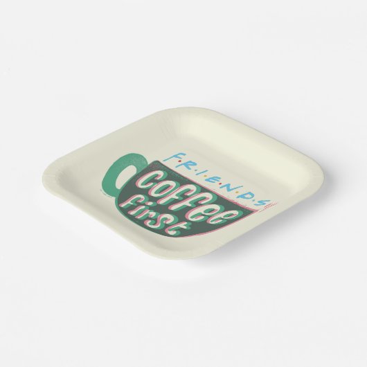 FRIENDS™ | Kaffee zuerst Pappteller (Gewinkelt)