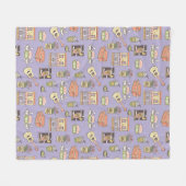 FRIENDS™ | Lila Icon Muster Fleecedecke (Vorderseite (Horizontal))