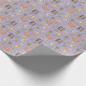 FRIENDS™ | Lila Icon Muster Geschenkpapier (Ecke)