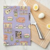 FRIENDS™ | Lila Icon Muster Geschirrtuch (Viertel Falte)