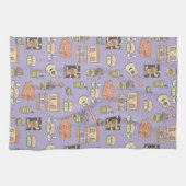 FRIENDS™ | Lila Icon Muster Geschirrtuch (Horizontal)