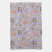 FRIENDS™ | Lila Icon Muster Geschirrtuch (Vertikal)