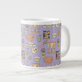 FRIENDS™ | Lila Icon Muster Jumbo-Tasse (Vorderseite Rechts)