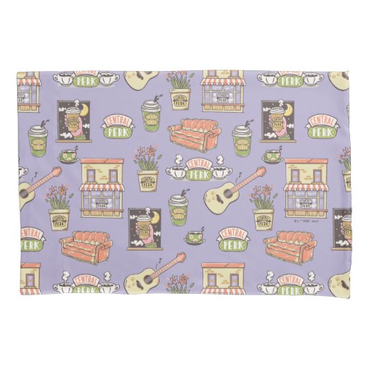 FRIENDS™ | Lila Icon Muster Kissenbezug (Vorderseite)