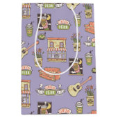 FRIENDS™ | Lila Icon Muster Mittlere Geschenktüte (Vorderseite)