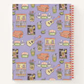 FRIENDS™ | Lila Icon Muster Notizblock (Rückseite)