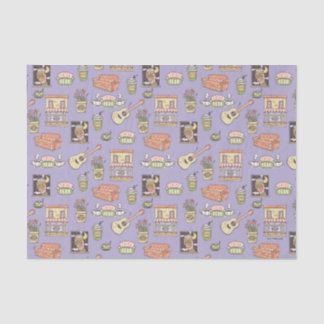 FRIENDS™ | Lila Icon Muster Seidenpapier