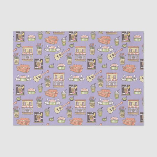 FRIENDS™ | Lila Icon Muster Seidenpapier (Vorderseite)