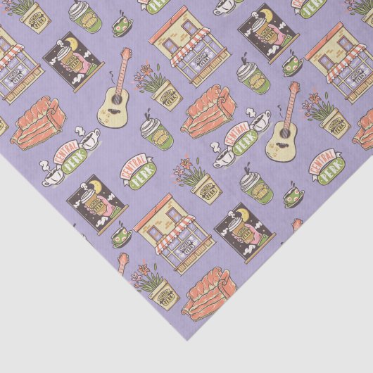 FRIENDS™ | Lila Icon Muster Seidenpapier (Ausschnitt)