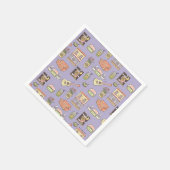 FRIENDS™ | Lila Icon Muster Serviette (Ecke)