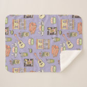 FRIENDS™ | Lila Icon Muster Sherpadecke (Vorderseite (Horizontal))