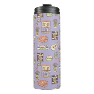 FRIENDS™   Lila Icon Muster Thermosbecher