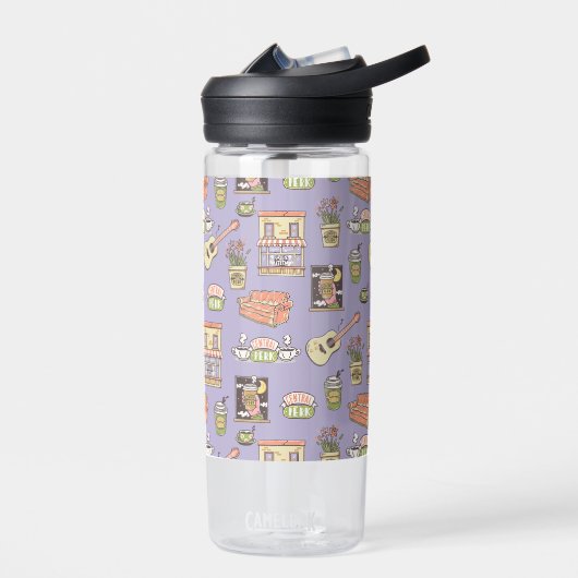 FRIENDS™ | Lila Icon Muster Trinkflasche (Links)