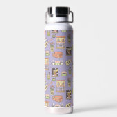 FRIENDS™ | Lila Icon Muster Trinkflasche (Rückseite)