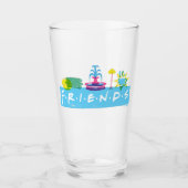 FRIENDS™ | Logo mit Symbolen Glas (Vorderseite)
