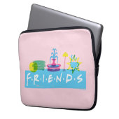FRIENDS™ | Logo mit Symbolen Laptopschutzhülle (Vorderseite Links)