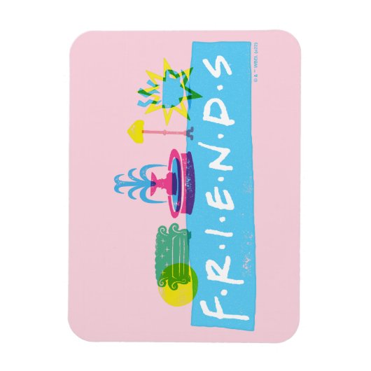 FRIENDS™ | Logo mit Symbolen Magnet (Vertikal)