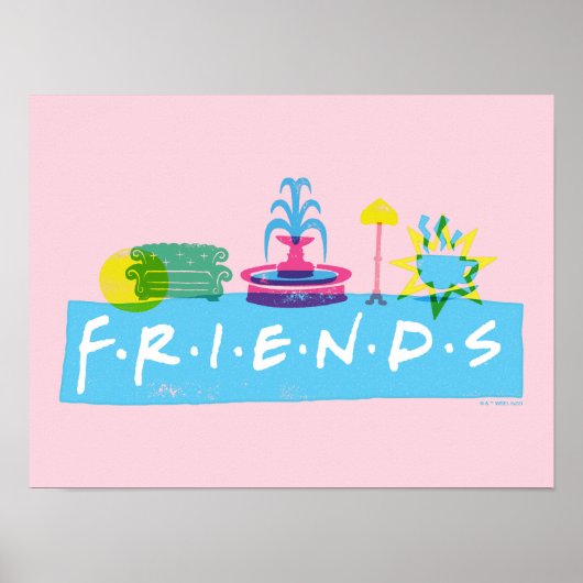 FRIENDS™ | Logo mit Symbolen Poster (Vorne)