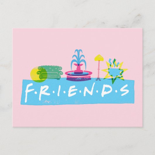 FRIENDS™ | Logo mit Symbolen Postkarte (Vorderseite)