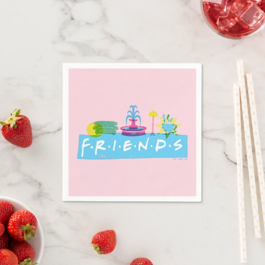FRIENDS™ | Logo mit Symbolen Serviette (Beispiel)