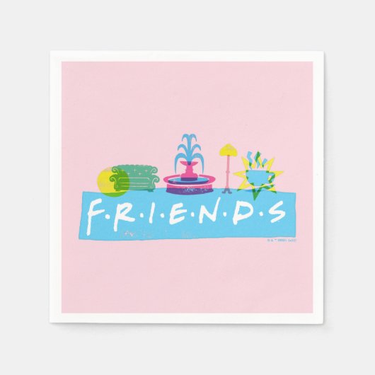 FRIENDS™ | Logo mit Symbolen Serviette (Vorderseite)