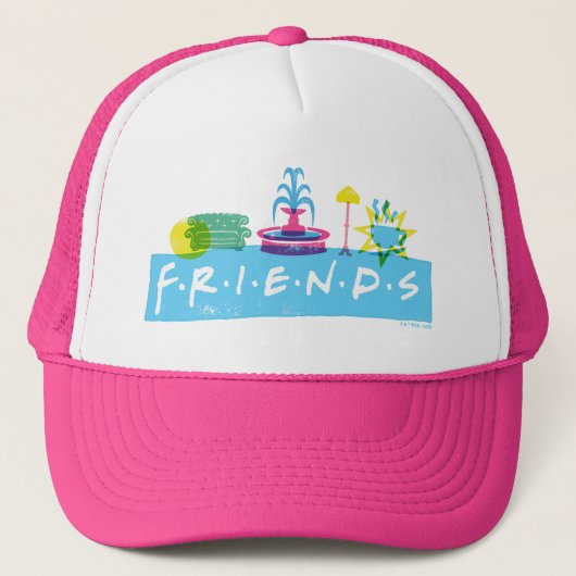 FRIENDS™ | Logo mit Symbolen Truckerkappe (Vorderseite)
