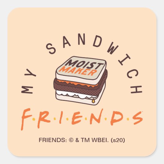 FRIENDS™ | Mein Sandwich Quadratischer Aufkleber (Vorderseite)