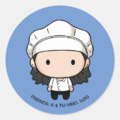 FRIENDS™ | Monica Chibi Runder Aufkleber (Vorderseite)
