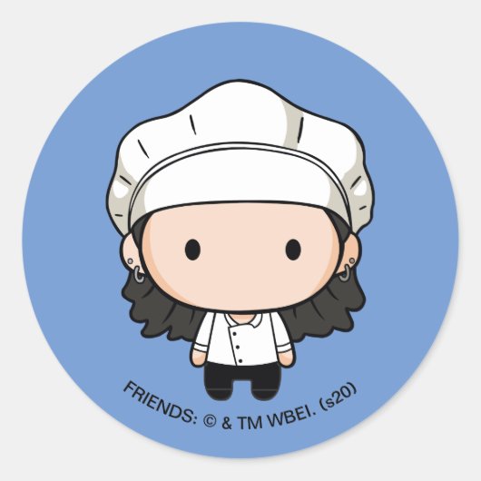 FRIENDS™ | Monica Chibi Runder Aufkleber (Vorderseite)