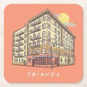 FRIENDS™ | Monica's Apartment Gebäude Rechteckiger Pappuntersetzer (Vorderseite)