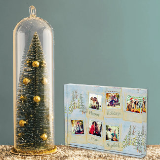 Friends Multi Foto Blue Christmas Collage Block